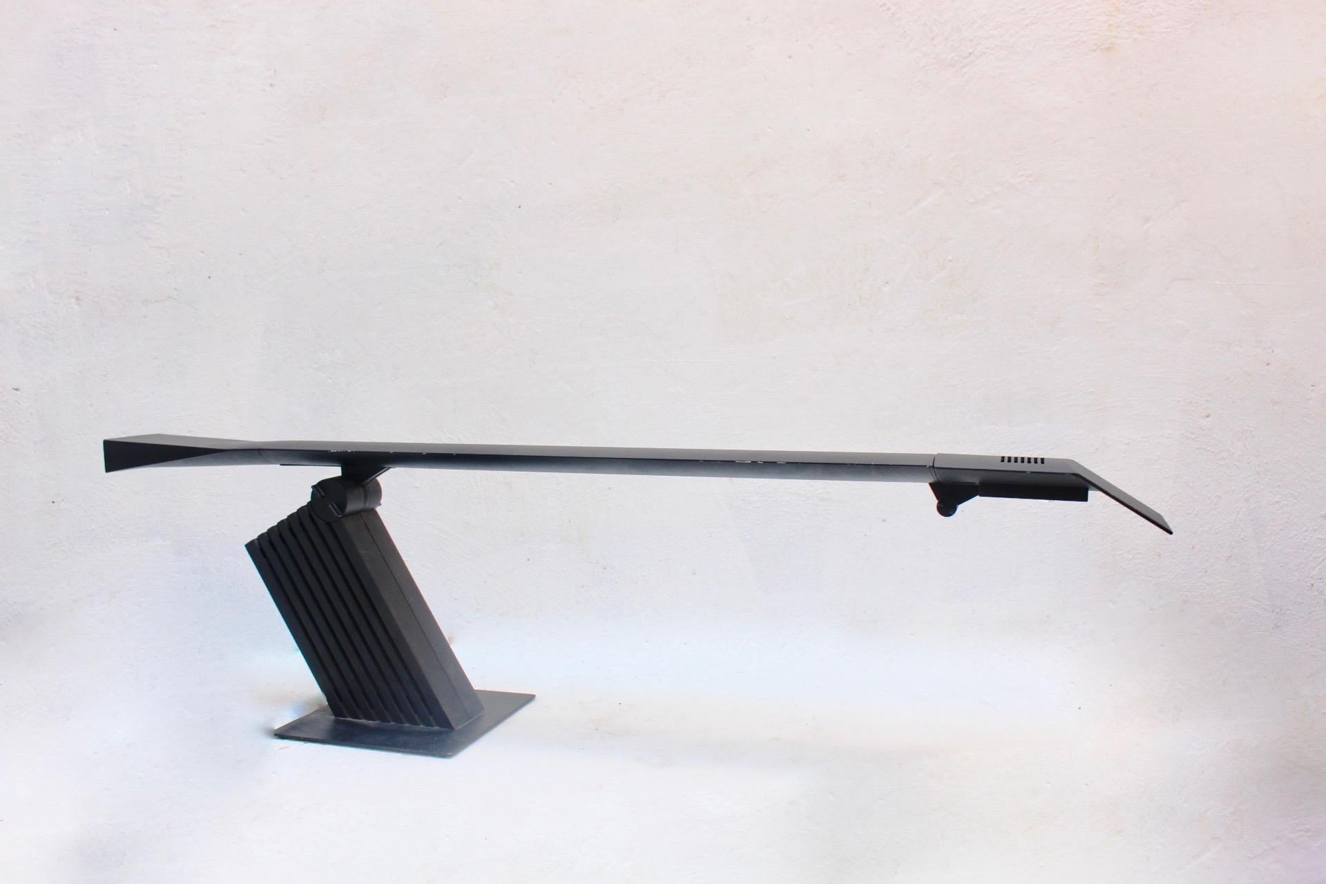 Modernist Black Desk Lamp by Hans Von Klier for Bilumen, Italy, 1980s For Sale 3