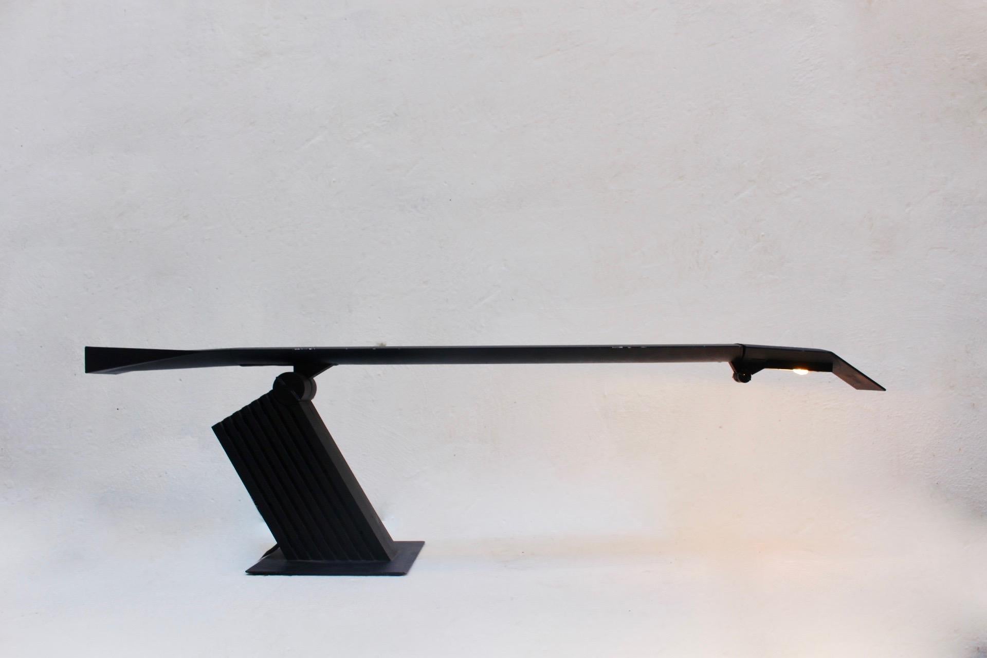Modernist black desk lamp by Hans Von Klier for Bilumen, Italy, 1980s.
Bulb is included.