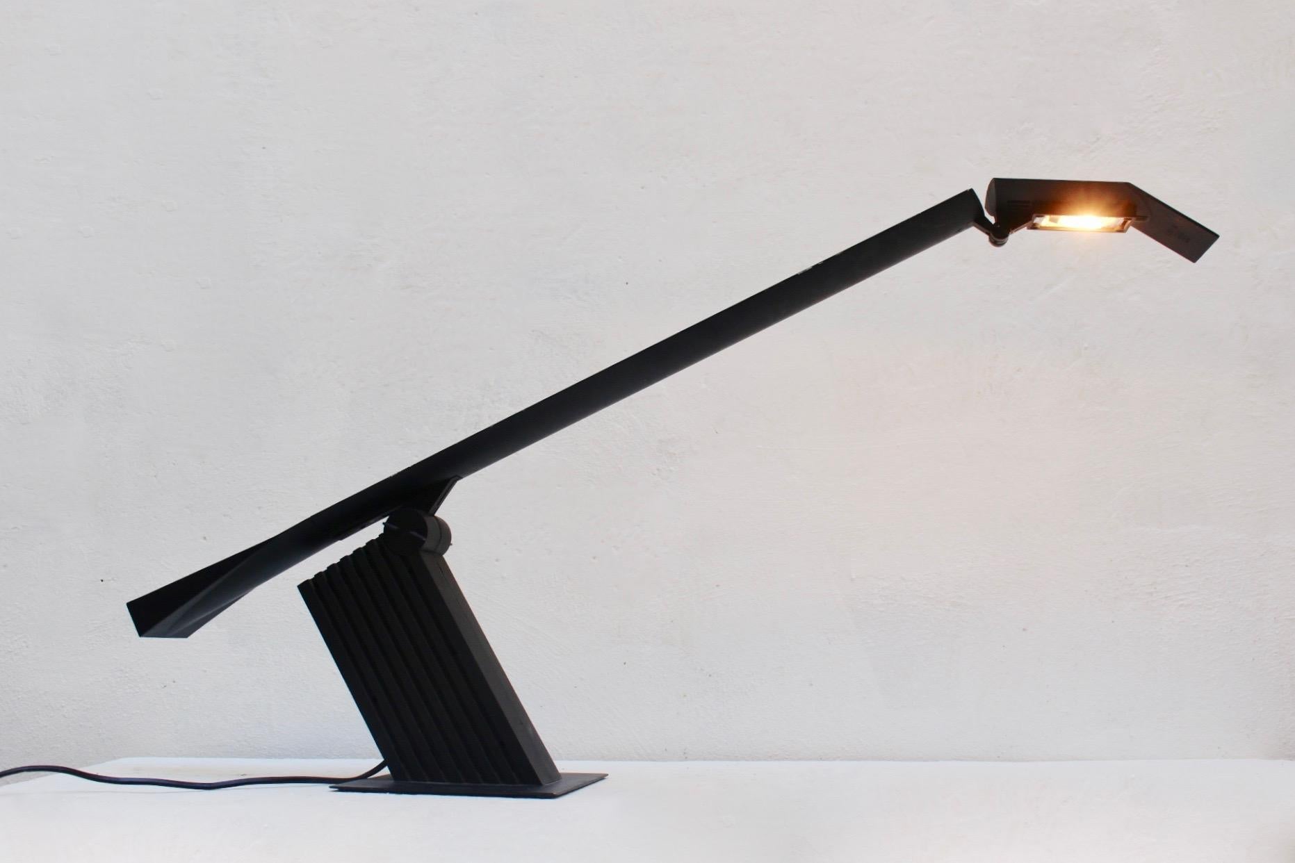 Modernist Black Desk Lamp by Hans Von Klier for Bilumen, Italy, 1980s For Sale 2