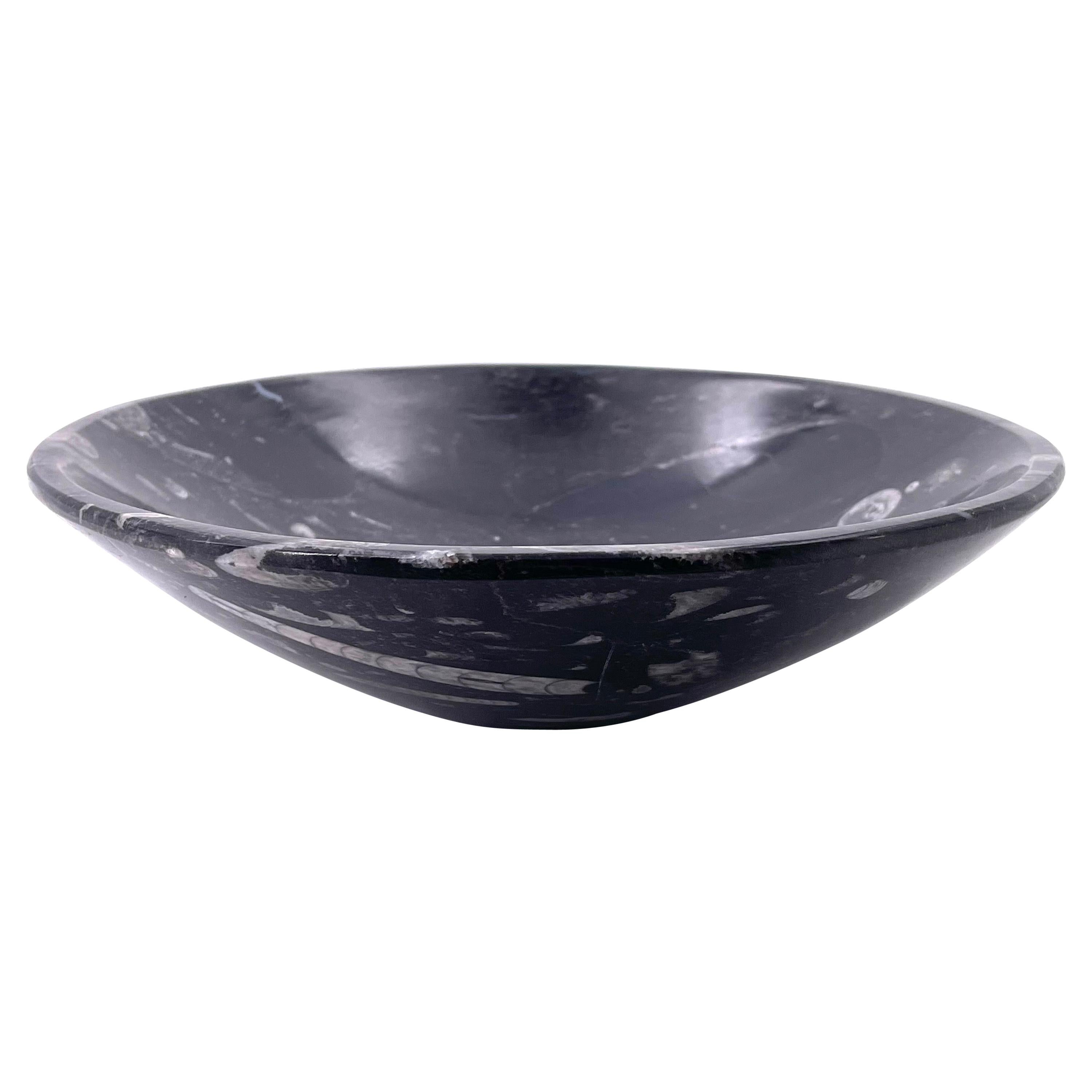 Modernist Black Italian Marble Bowl or Catch It All