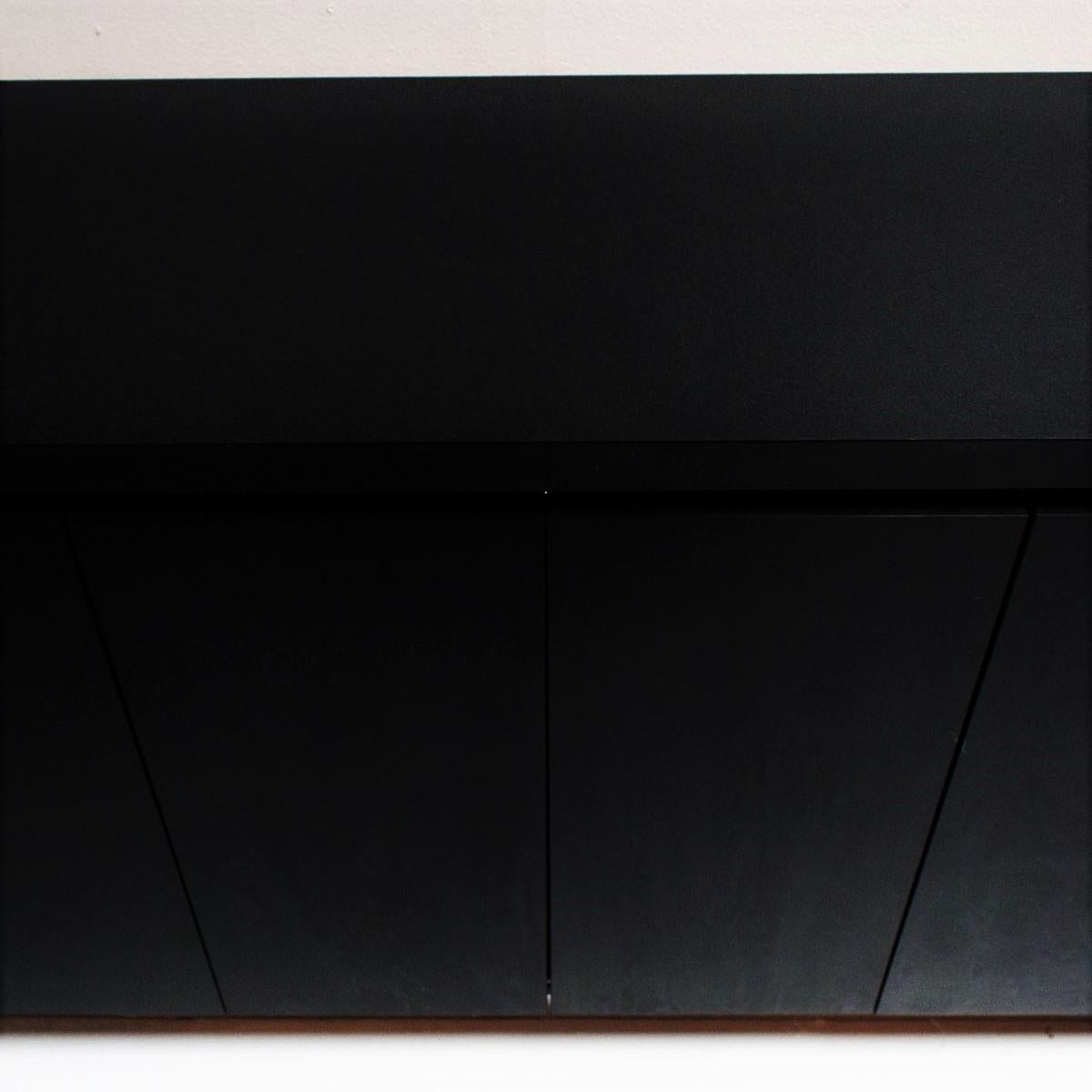 American Modernist Black Lacquered and Chrome Credenza