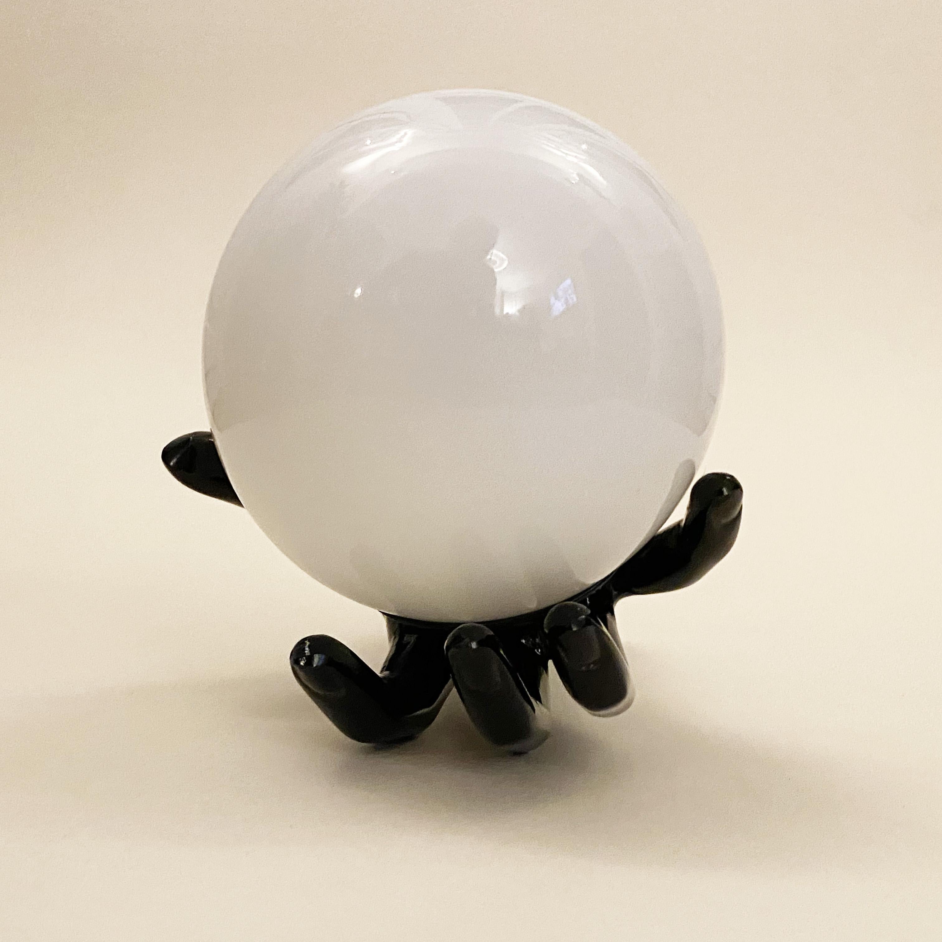 Lámpara modernista lacada a mano en negro al estilo de Arlus, Francia Años 70 en venta 1
