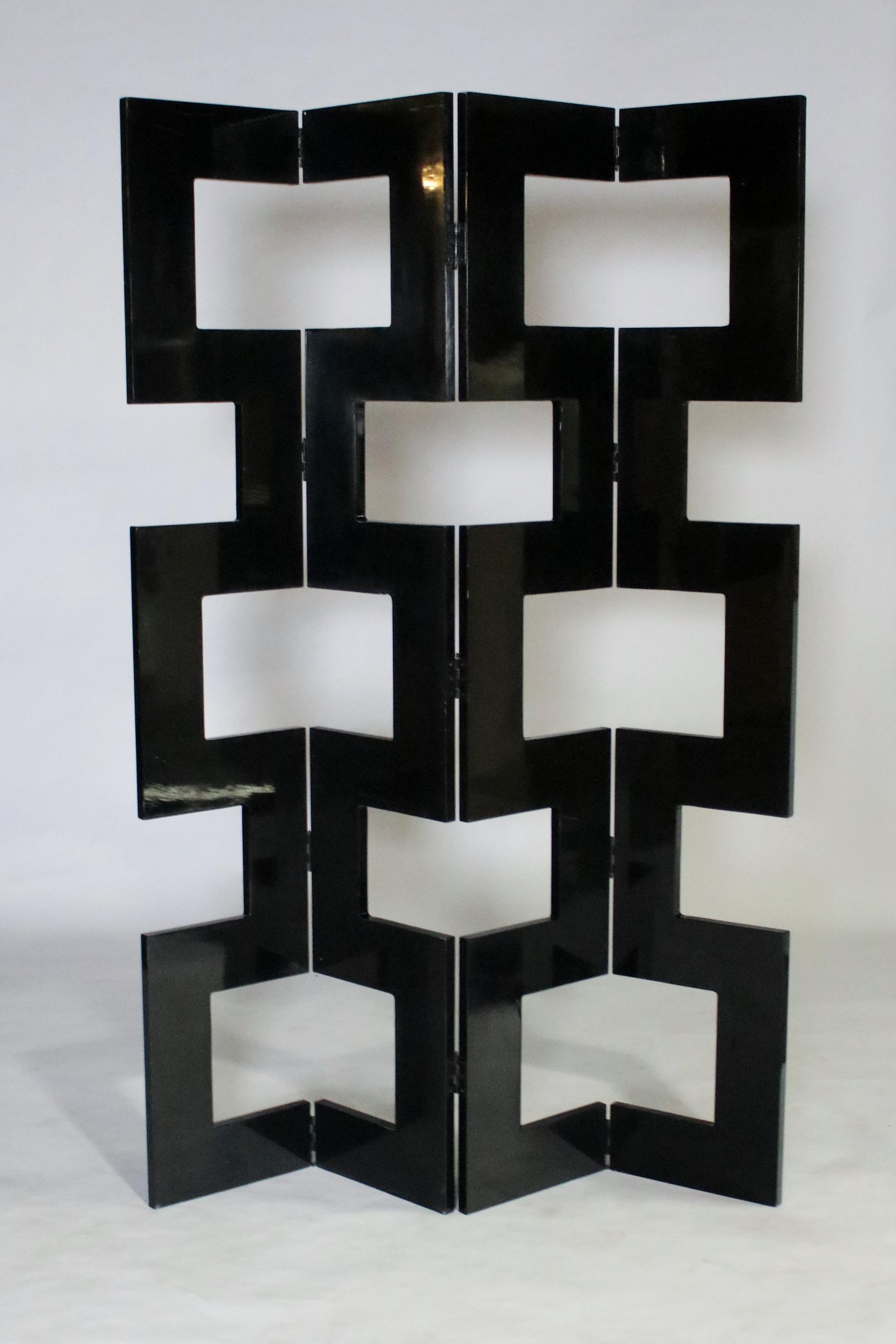 Modernist Black Lacquered Wood Room Divider (Moderne der Mitte des Jahrhunderts)
