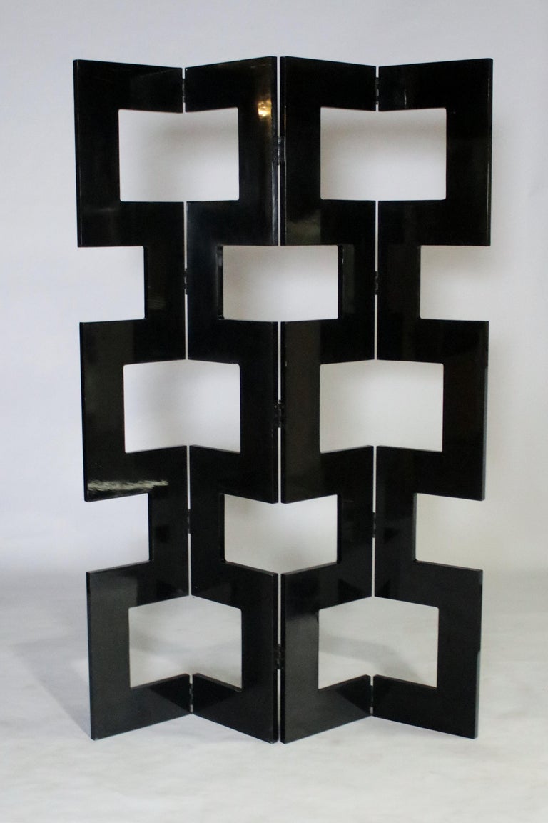 Modernist Black Lacquered Wood Room Divider at 1stDibs