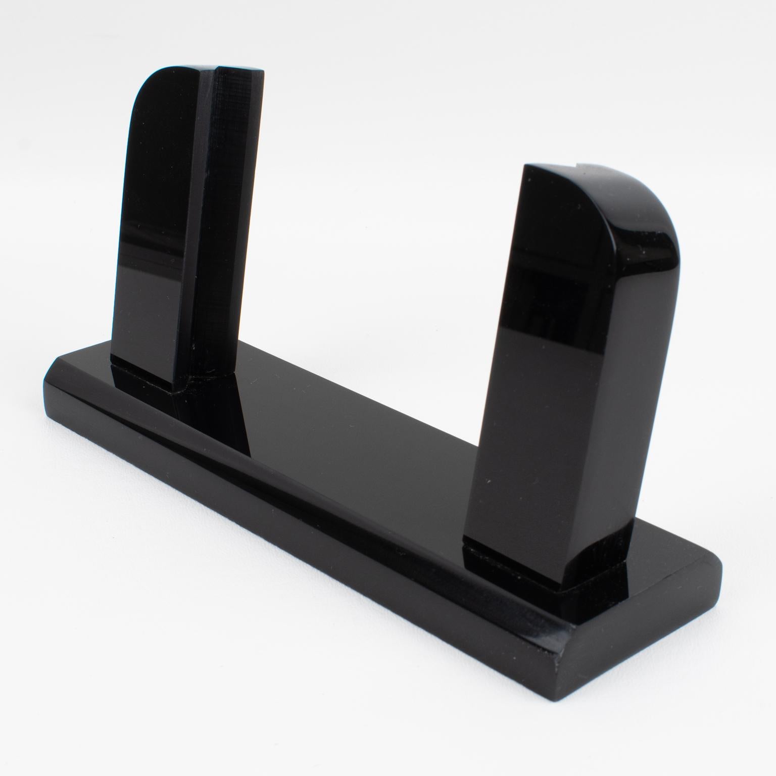 Modernistischer Bilderrahmen aus schwarzem Lucit, um 1980 (Lucite) im Angebot