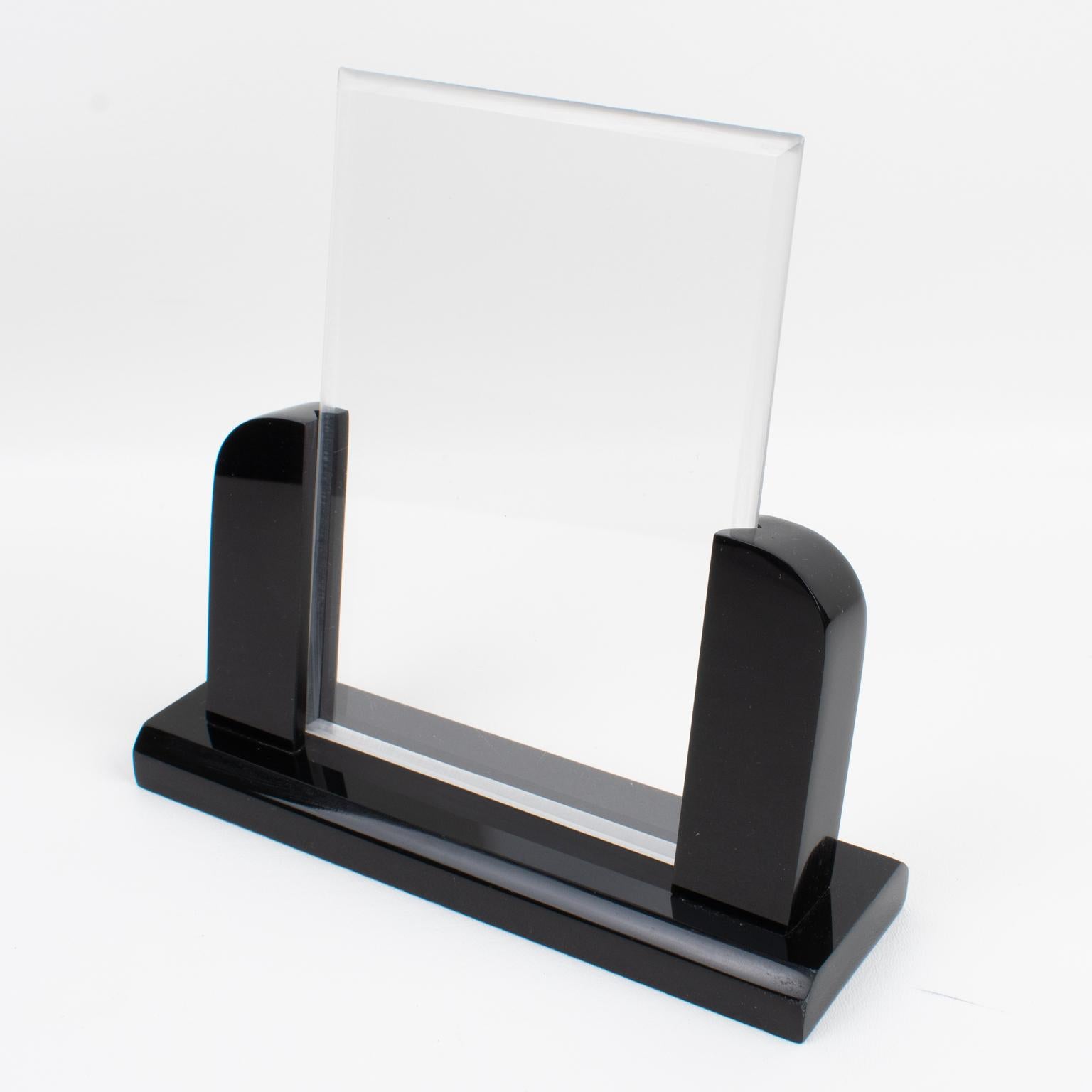 Modernist Black Lucite Picture Frame, Italy 1980s For Sale 2