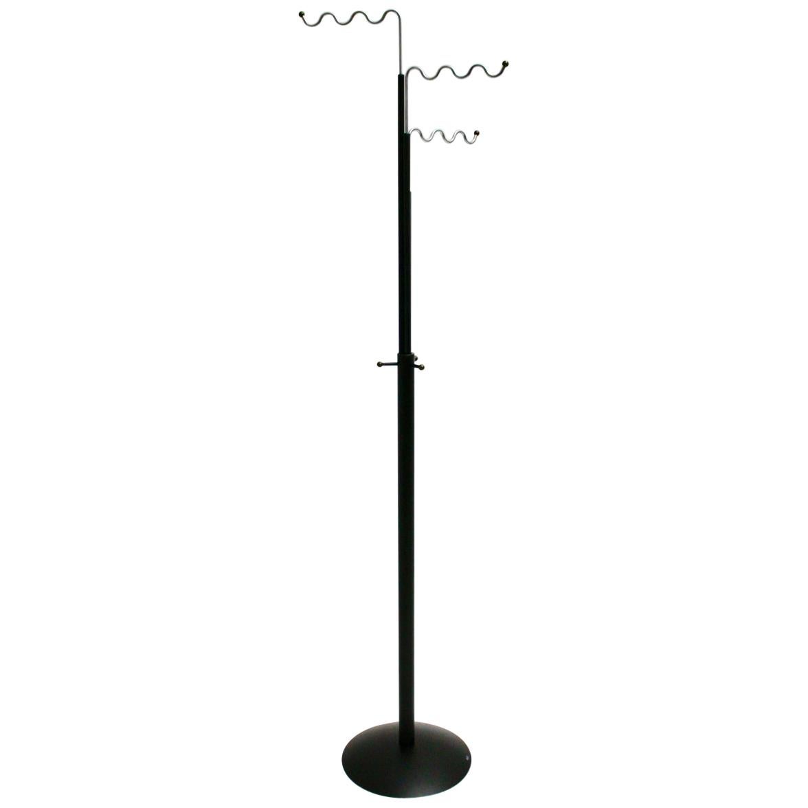 Porte-manteaux moderniste en métal noir vintage de Markus Börgens des années 1980, Danemark