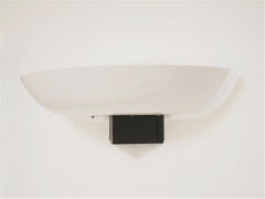 Modernist Black Metal and White Perspex Wall Sconce, 1970s