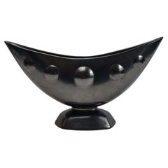 Modernist Black Metallic Ceramic Vase by Shorter
Son, England, 1950s