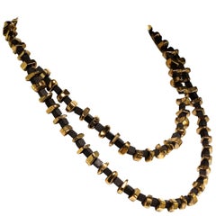 AJD Modernist Black Onyx and Golden Pyrite Necklace