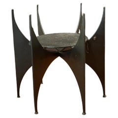 Modernist Black Steel Candle Holder
