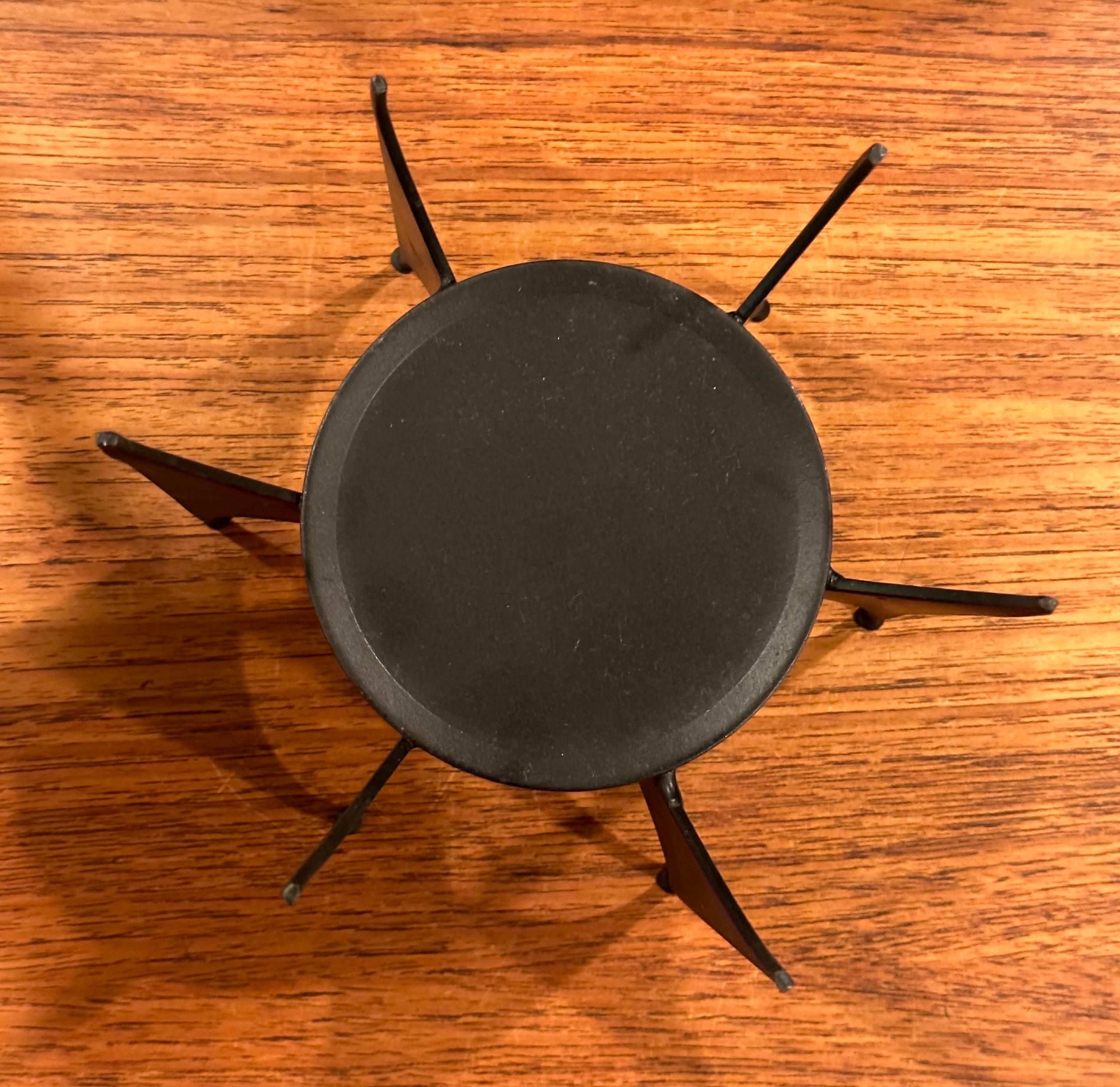 Modernist Black Steel Candle Holder In Good Condition For Sale In San Diego, CA