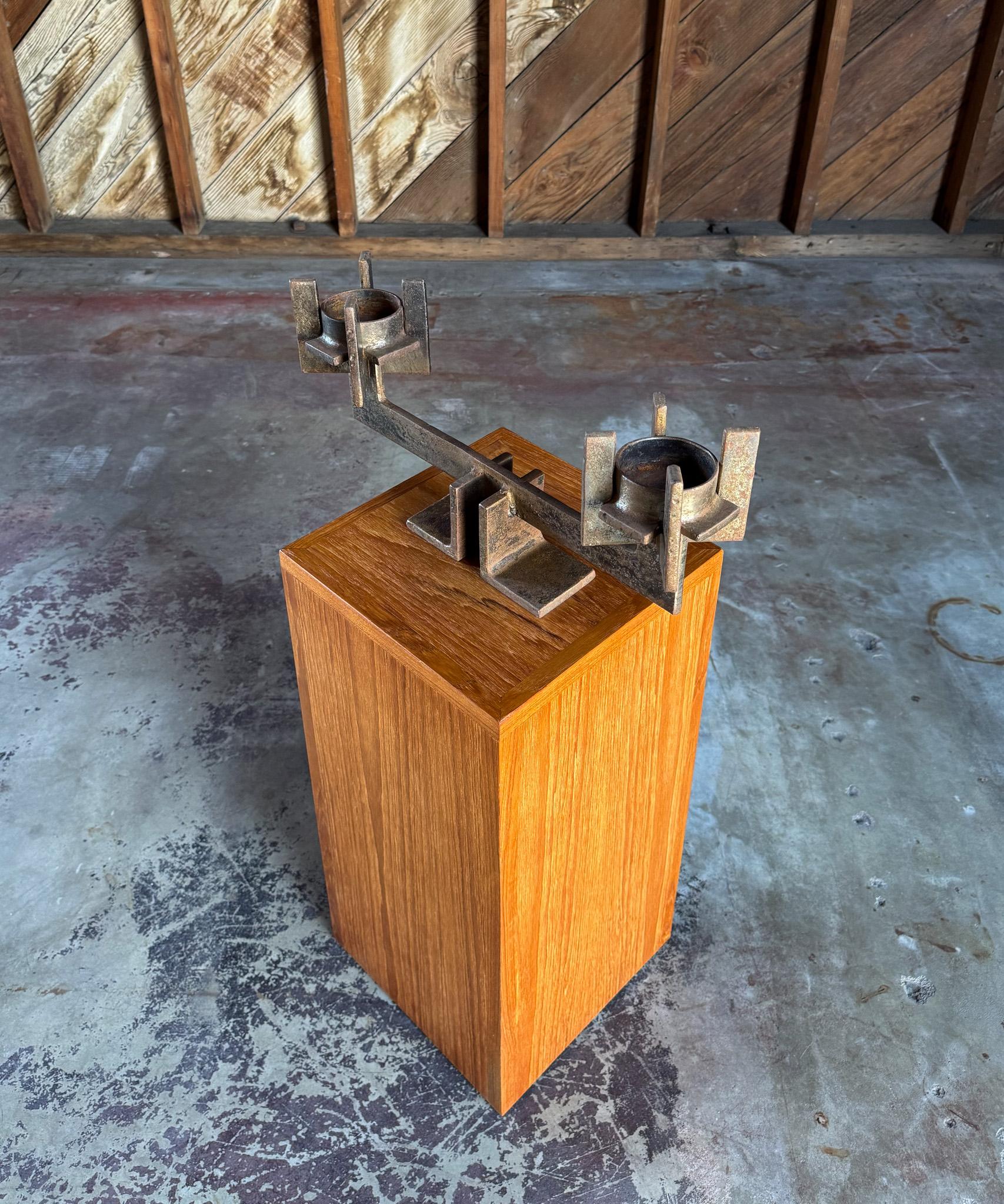 Candelabro modernista in ferro saldato da fabbro, Stati Uniti, 1970 ca. in vendita 1