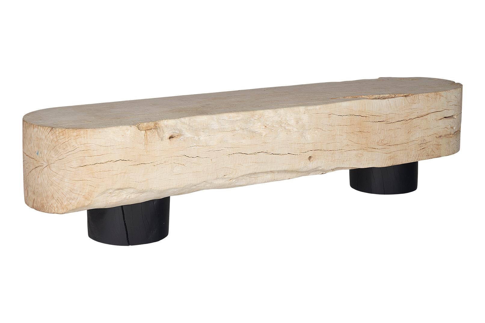 Modernist Bleached Lychee Wood Coffee Table or Bench For Sale 2