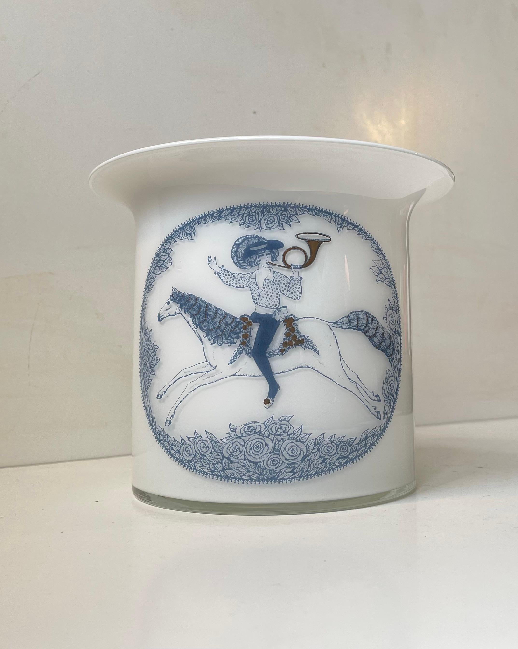 Danois Jardinière moderniste bleue Magic Glass de Michael Bang & Ole Winther pour Holmegaard en vente