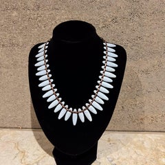 1960s Light Blue Pendant Necklace Copper Enamel Renoir Matisse