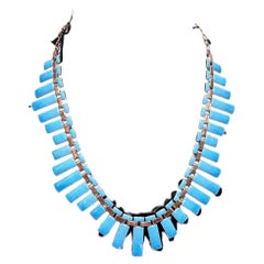 Collier pendentif bleu Renoir Matisse des années 1960