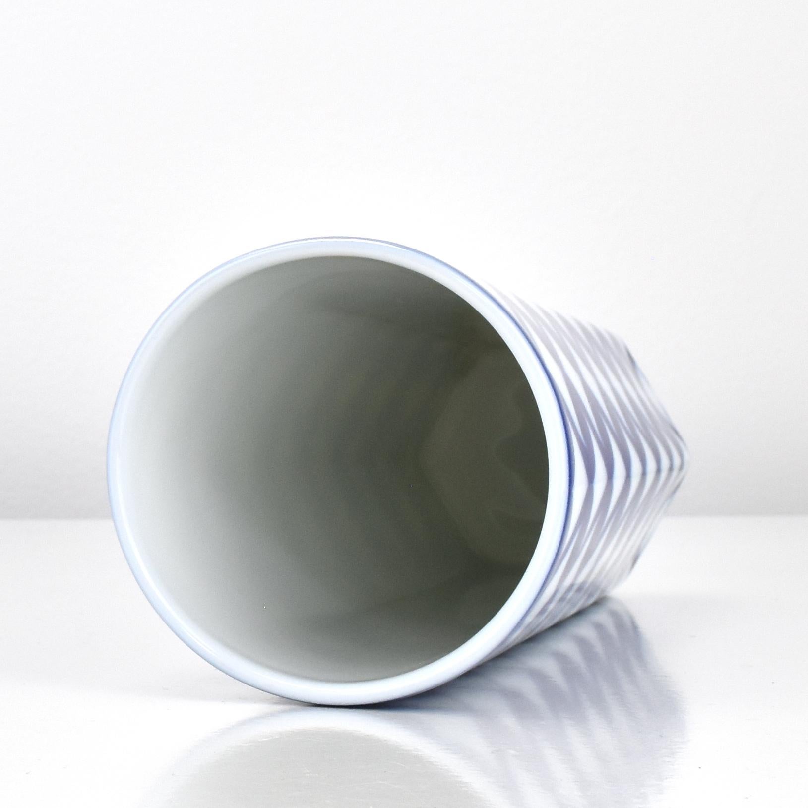 20th Century Modernist Blue & White Porcelain Vase by Rosenthal Studio Line Germany For Sale