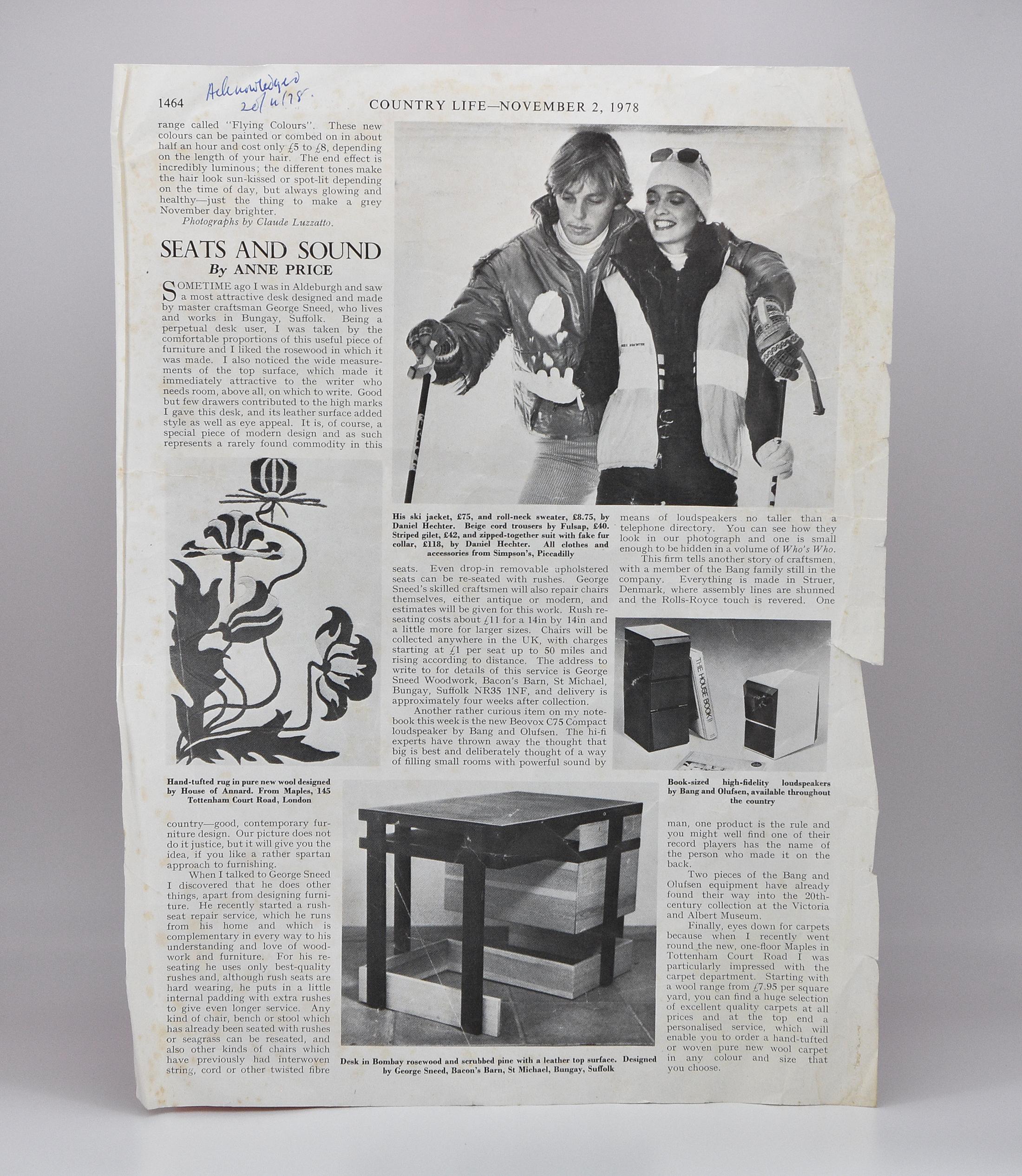 Modernistischer Bombay-Schreibtisch aus Rosenholz und Kiefernholz + Stuhl von George Sneed, ca. 1970er Jahre im Angebot 14