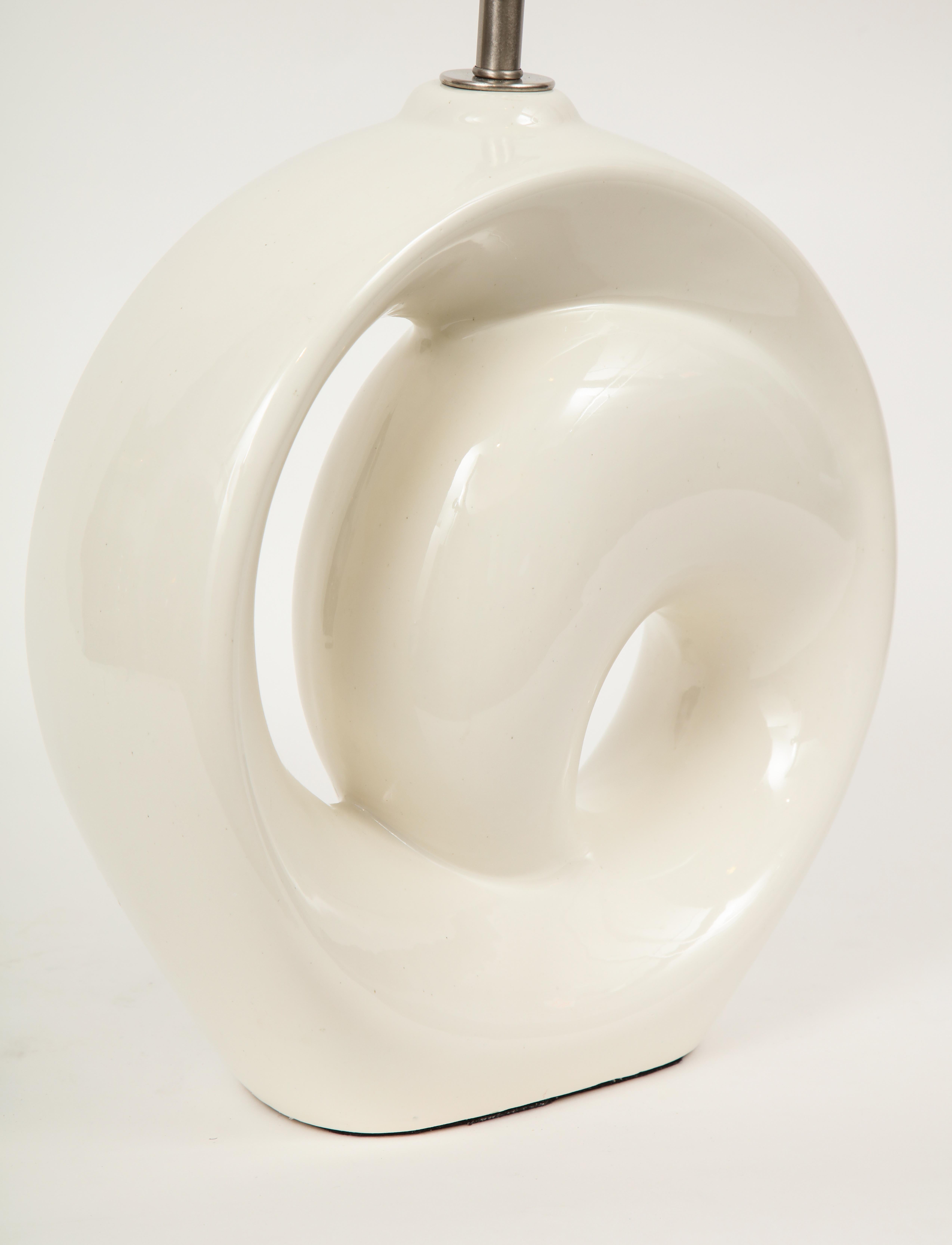 Modernist Bone White Porcelain Lamps 2