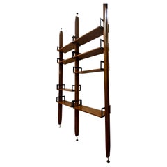 Modernist Bookcase or Divider, Italy 1950's/60's, Adjustable Shelves and Height