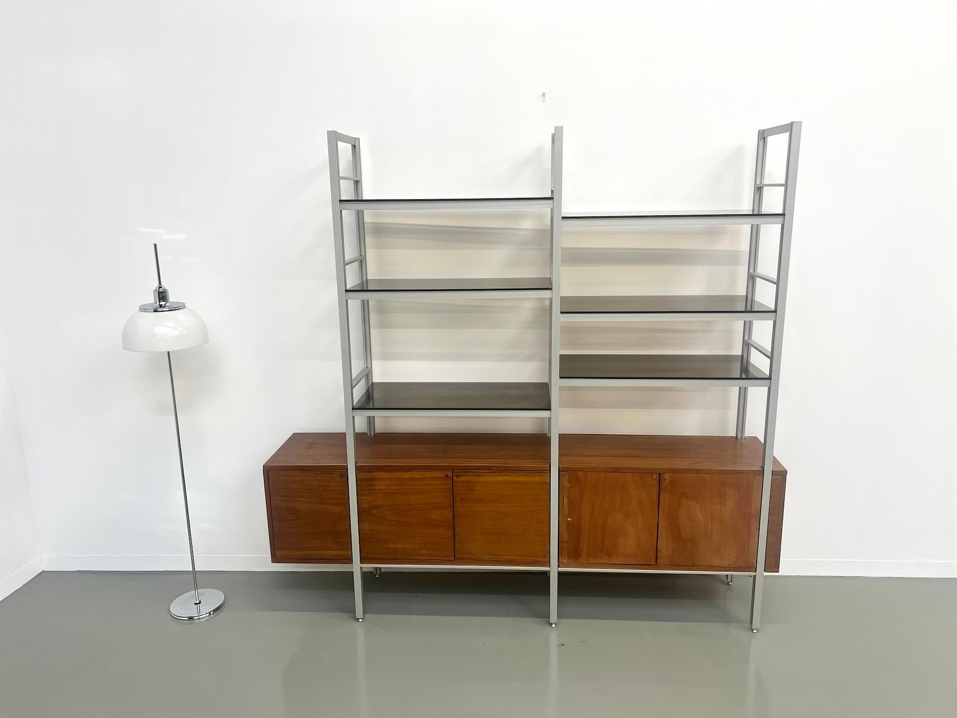 Modernist bookcase sideboard from the 80s In Good Condition For Sale In LYON, FR