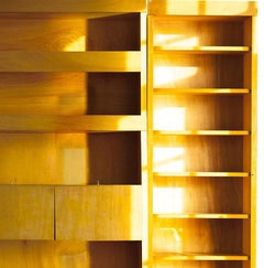 Modernist bookcase with equipment