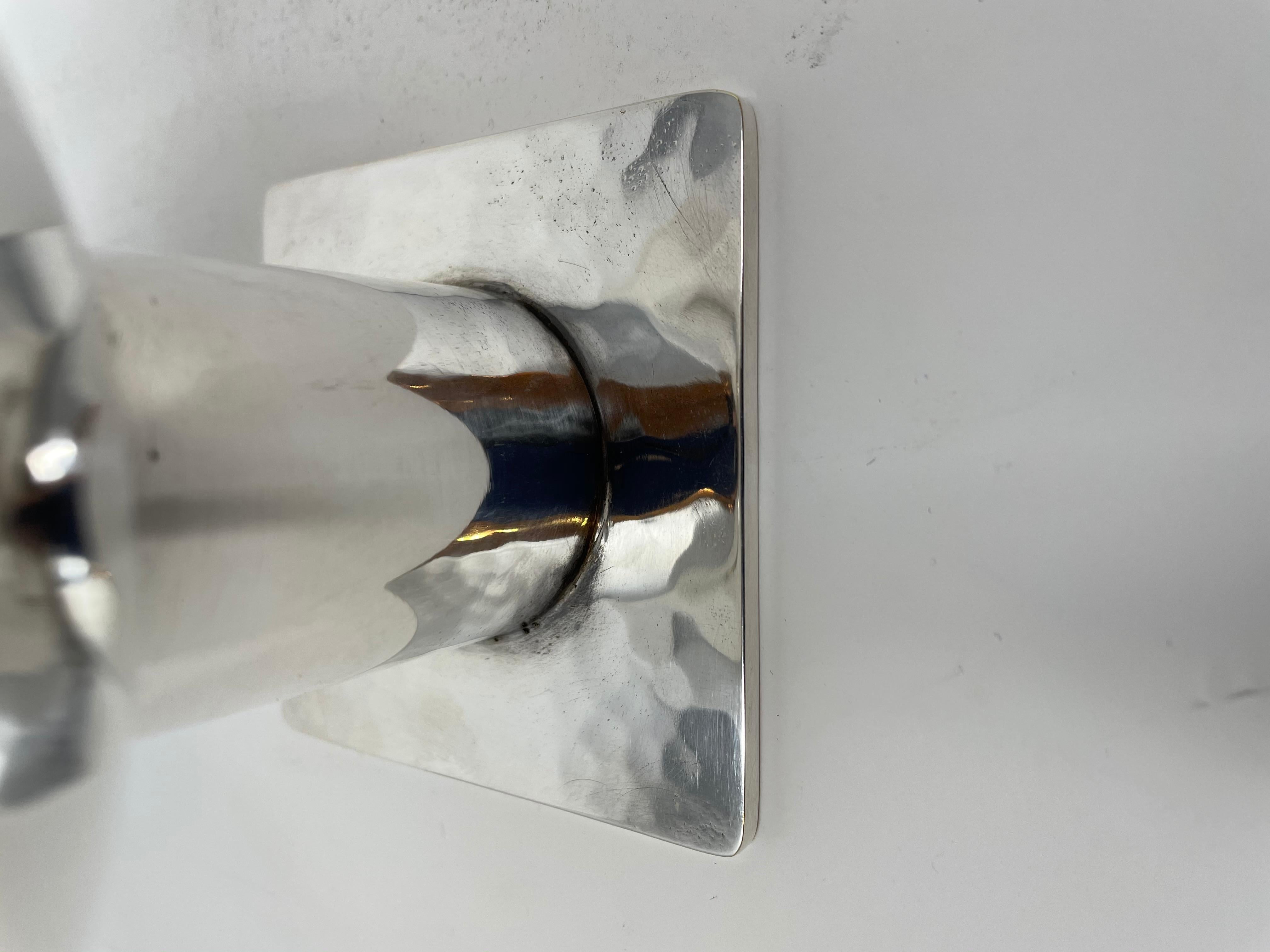 Cuenco modernista de Jean Despres, hacia 1930, metal plateado en Bueno estado para la venta en Brussels, BE
