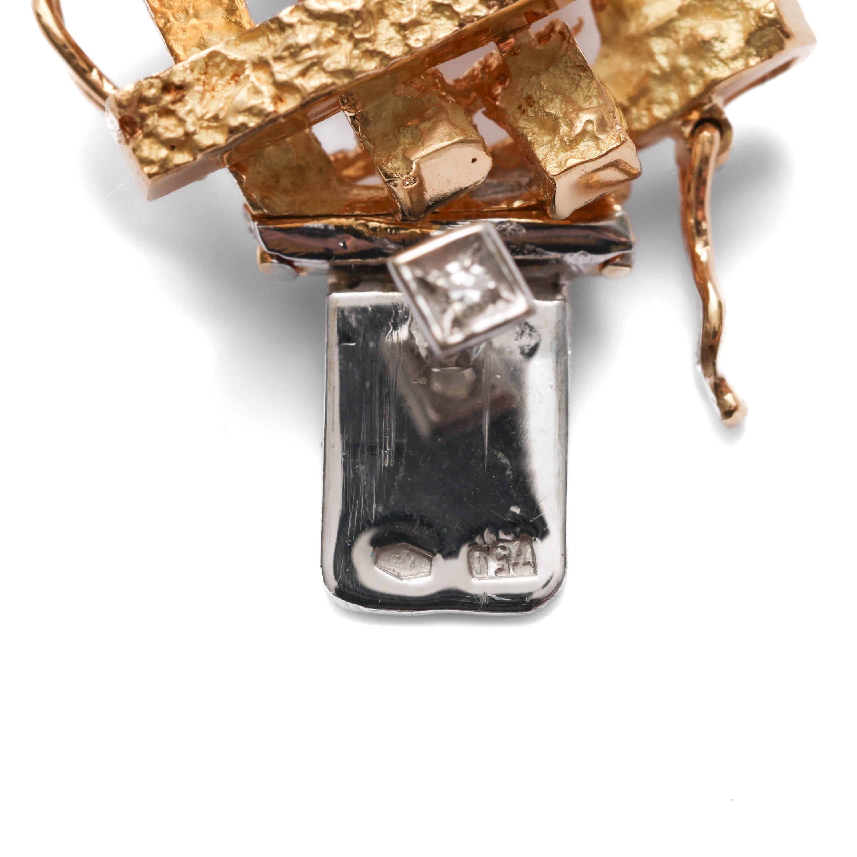 Bracelet 18K Gold & Diamonds Modernist Arte Suizo Caracas Original Box For Sale 3