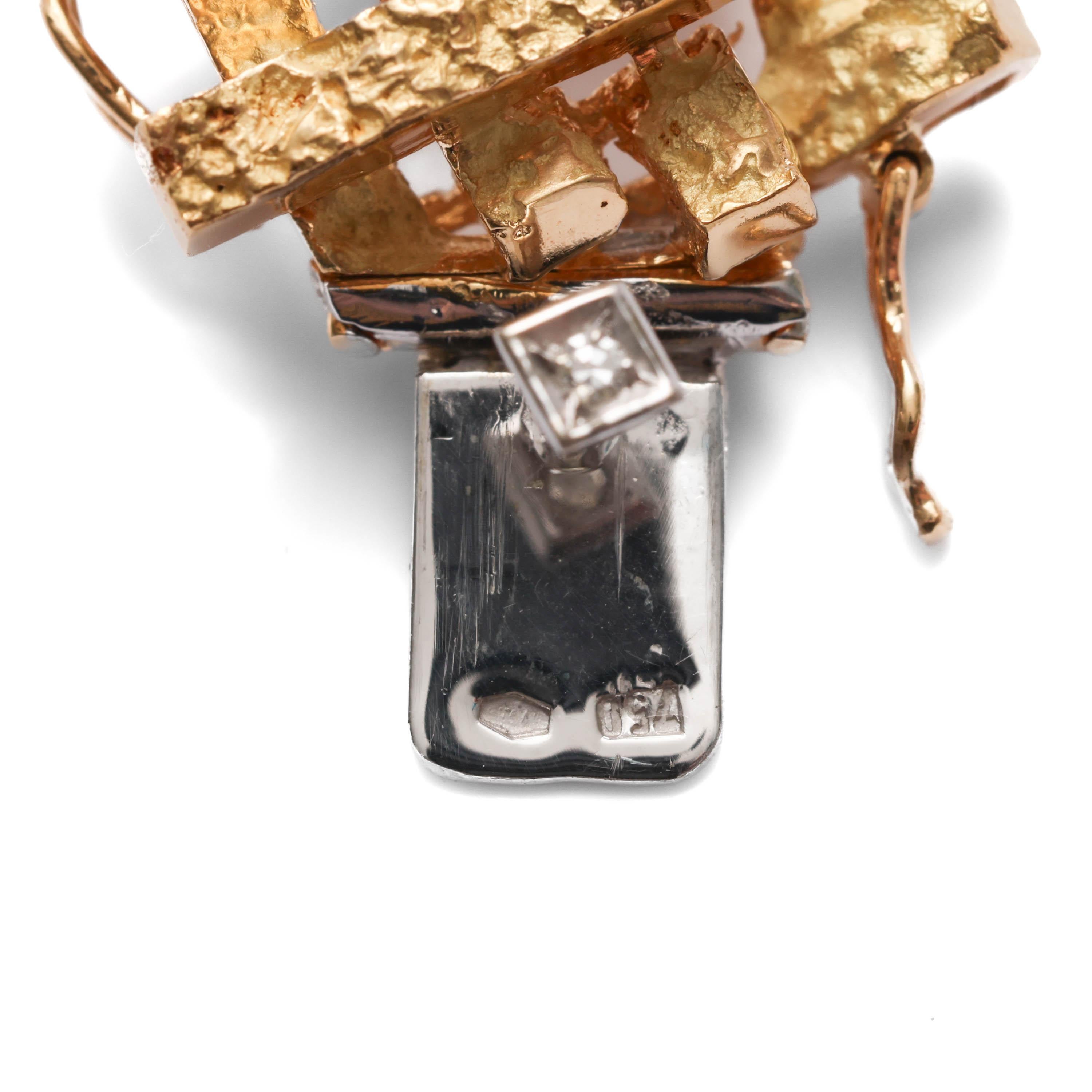 Modernistisches Armband aus 18 Karat Gold und Diamanten von Arte Suizo Caracas mit Originalverpackung 4