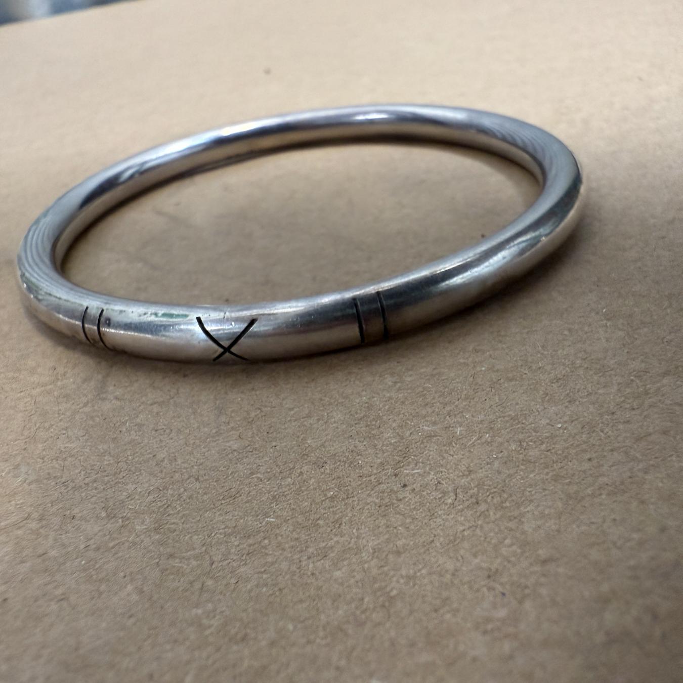 Mid-Century Modern Modernist Bracelet Silver Bangle Taxco Mexico For Sale