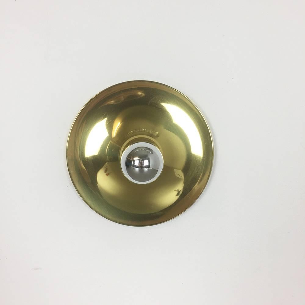 Mid-20th Century Modernist Brass 1960s German Disc Wall Light Made by Cosack, Germany