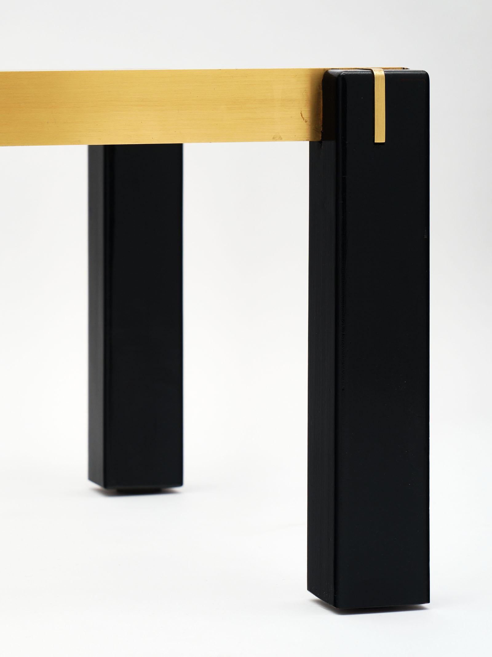 Modernist Brass and Black Coffee Table 2