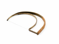 Modernistisches Käseschiebermesser aus Messing und Schilfrohrdraht von Penchoen Originals, 1960er Jahre