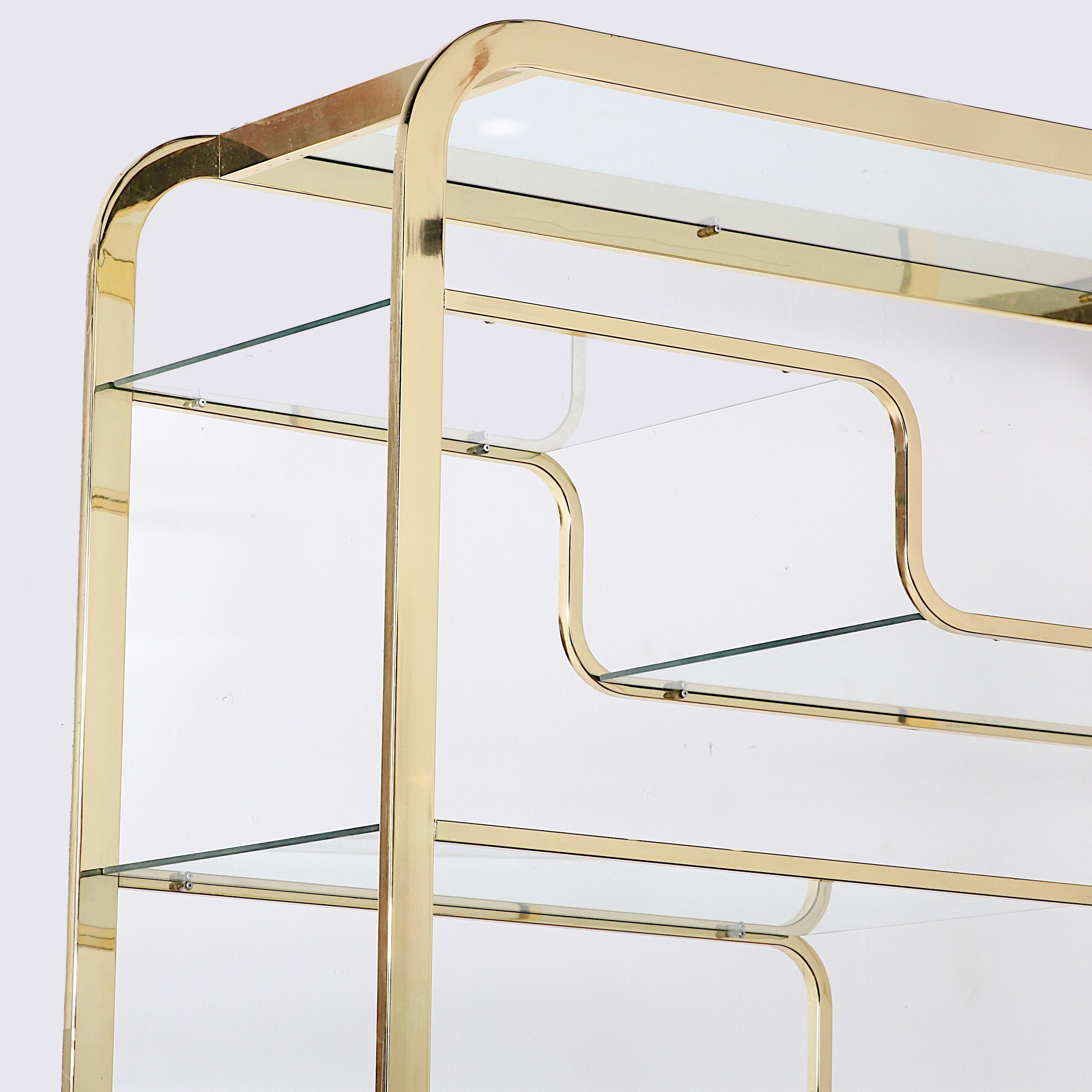 milo baughman brass etagere