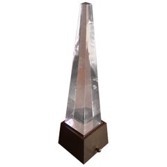 Modernist Brass and Lucite Obelisk Table Lamp by Chapman Manufacturing Company