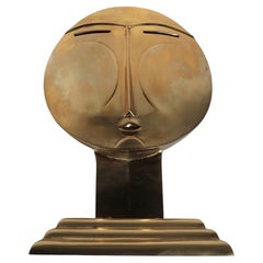 Modernist Brass Bust att. to Oswaldo Guayasamin c 1970/80's
