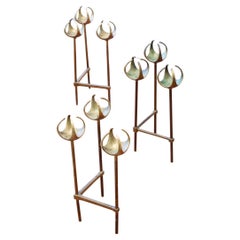 Candelabro modernista de latón de Olov Barve, Suecia, años 50
