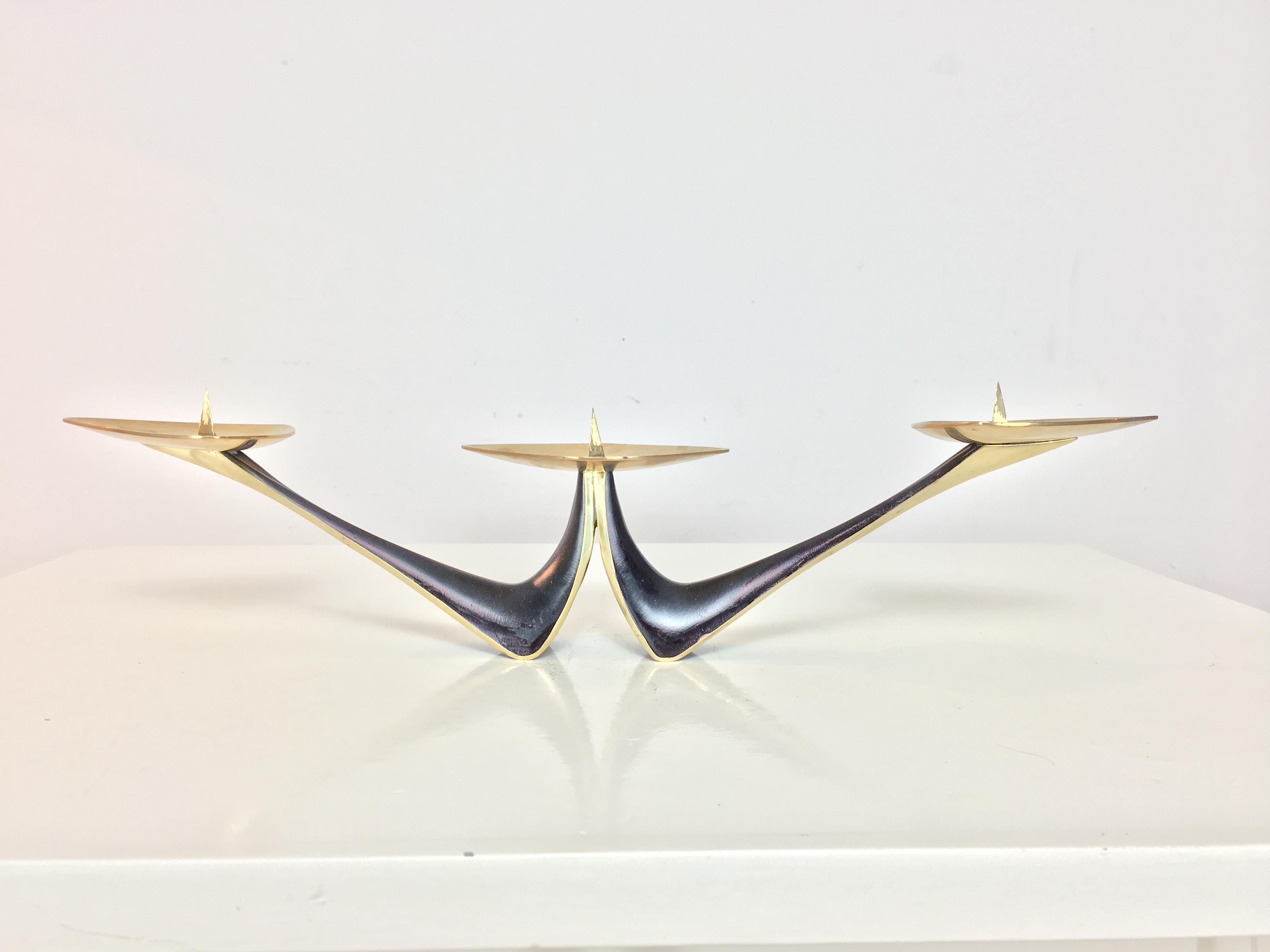 Ottone Portacandele modernista in ottone di Klaus Ullrich per Faber & Schumacher, 1950 in vendita