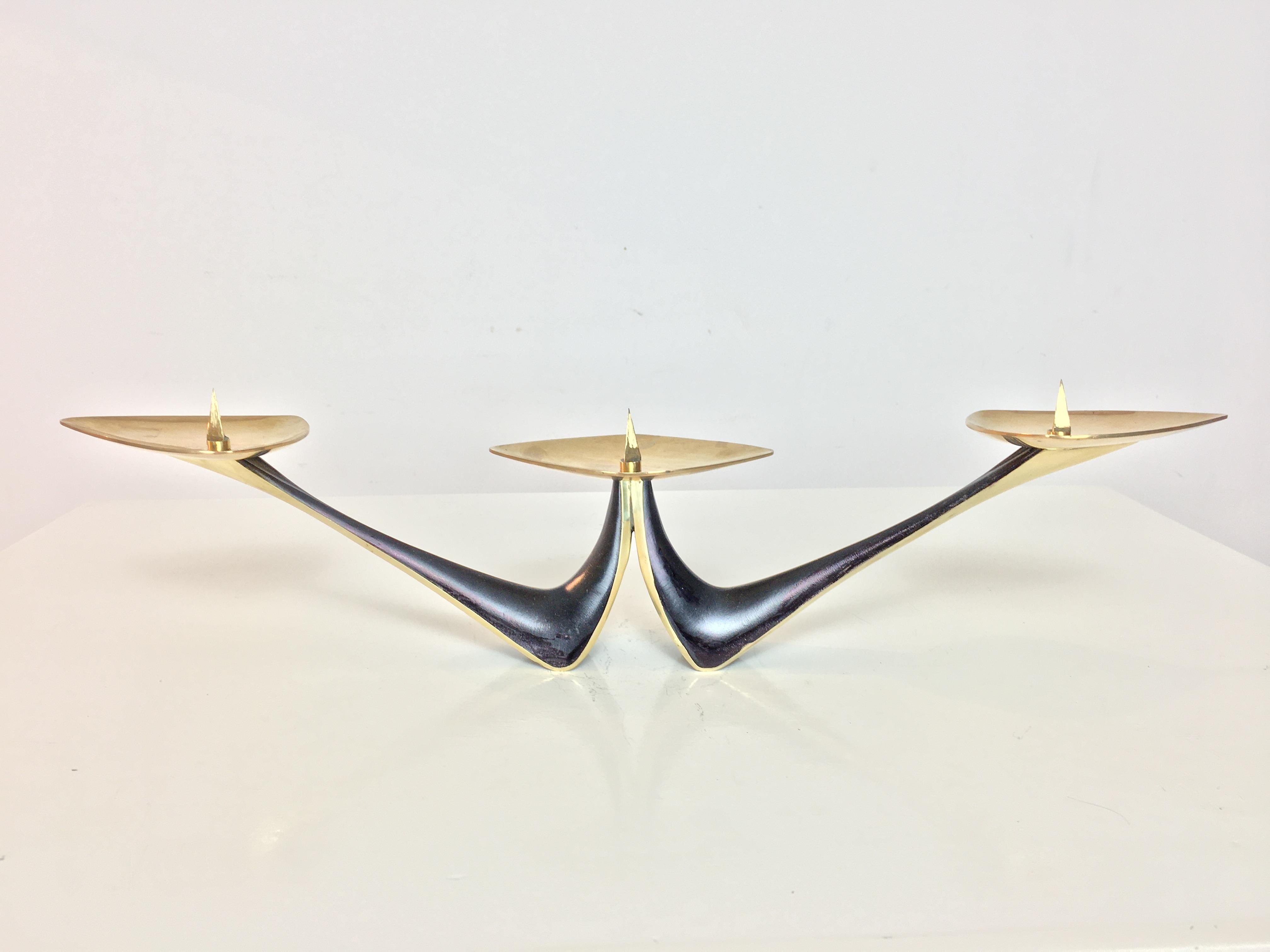 Portacandele modernista in ottone di Klaus Ullrich per Faber & Schumacher, 1950 in vendita 1