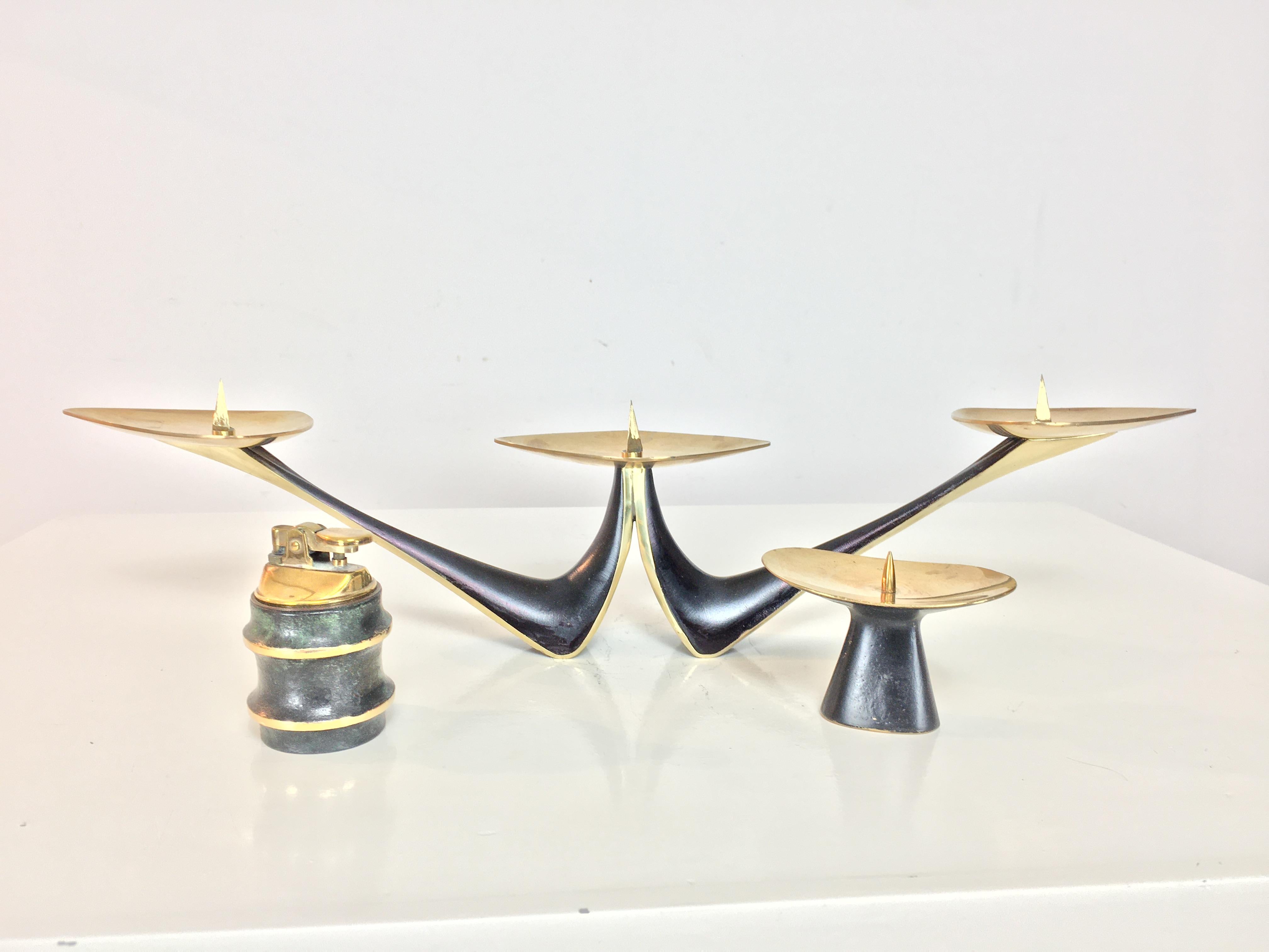 Portacandele modernista in ottone di Klaus Ullrich per Faber & Schumacher, 1950 in vendita 2