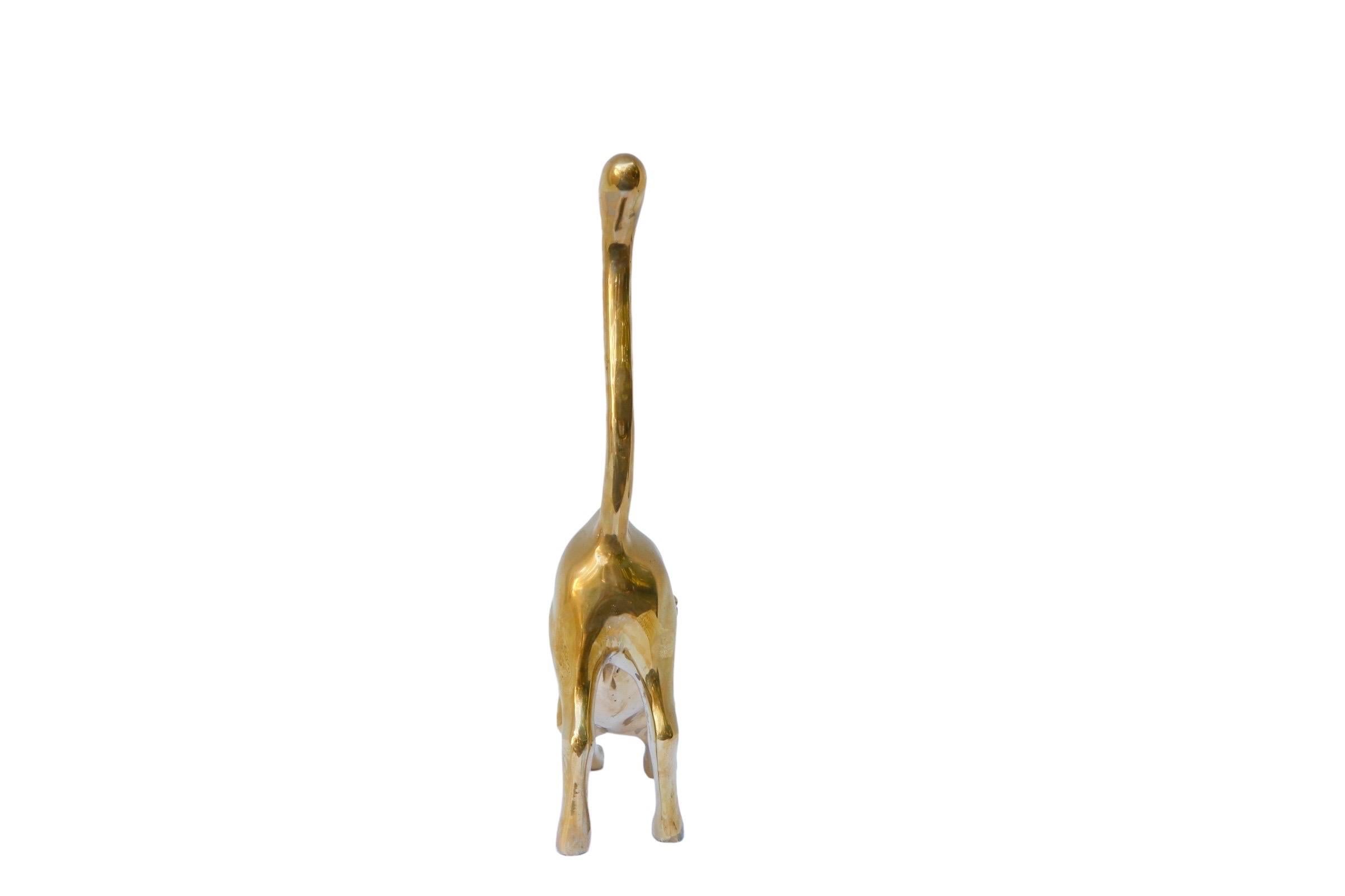 20th Century Modernist Brass Cat For Sale