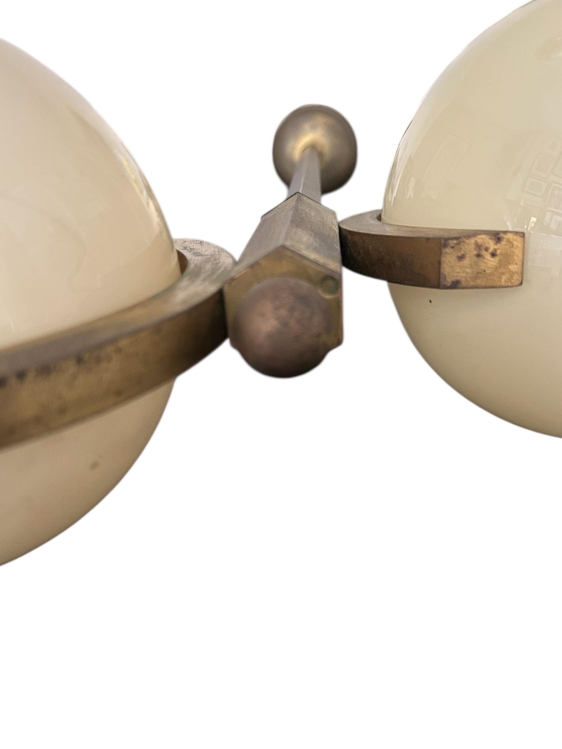 araña modernista de latón de los años 30 atribuida a Jacques Adnet en Bueno estado para la venta en Brooklyn, NY