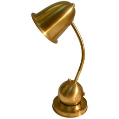 Modernist Brass Counterbalance Table Lamp 1930s by Gispen, Daalderop Netherlands