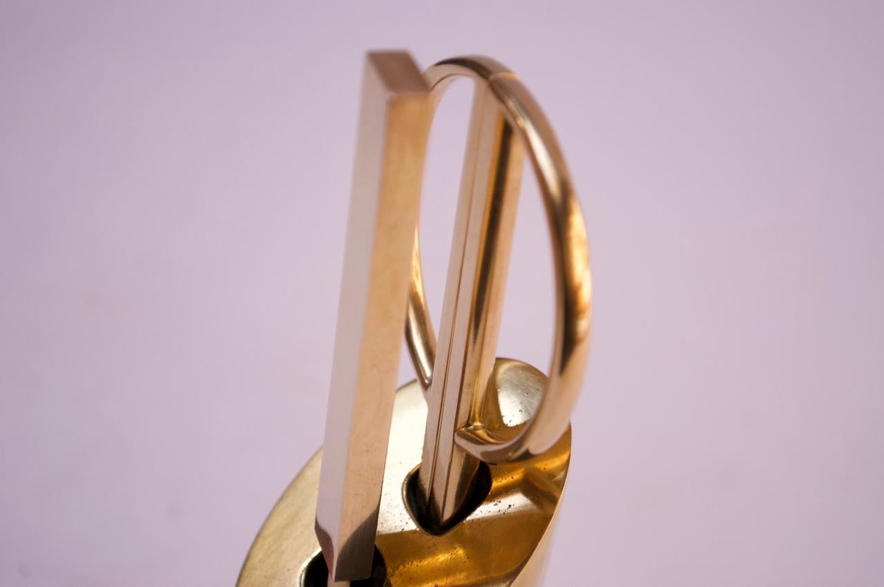 Modernist Brass Desk Set with Letter Opener and Scissors 3
