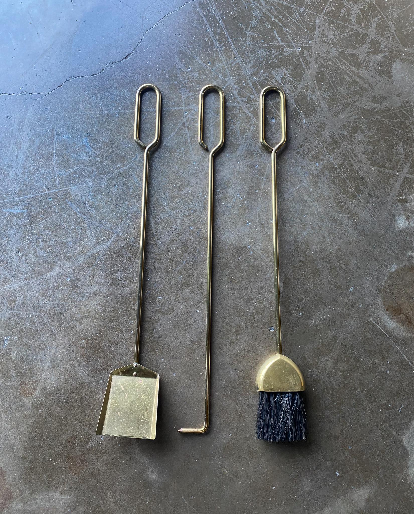 Modernist Brass Fire Tools, United States, 1960's  For Sale 8