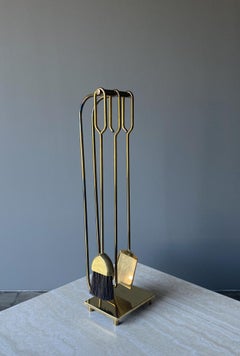 Modernist Brass Fire Tools, United States, 1960's