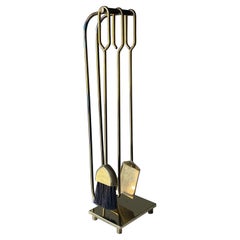 Vintage Modernist Brass Fire Tools, United States, 1960
s