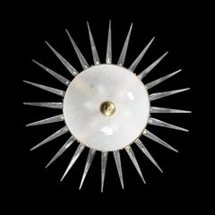 Lustre moderne en forme d'épi en verre de Murano soufflé à la main et serti de laiton