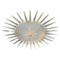 Lustre moderne en forme d'épi en verre de Murano soufflé à la main et serti de laiton